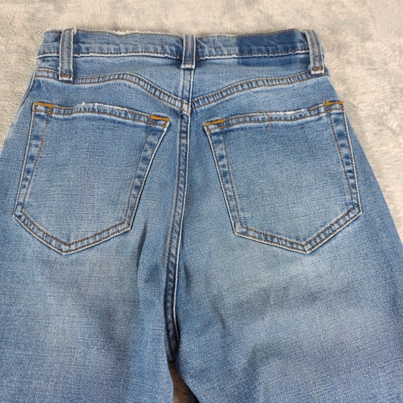 Abercrombie & Fitch Ultra High Rise Ankle Straight Jeans Blue 25 / 0R Raw Hem - Picture 9 of 9